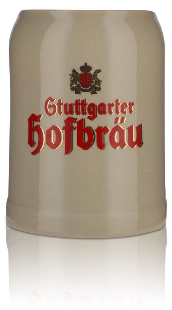 Stuttgarter Hofbräu Glas 0,5l Steingut Tonkrug Bierkrug Produktbild 