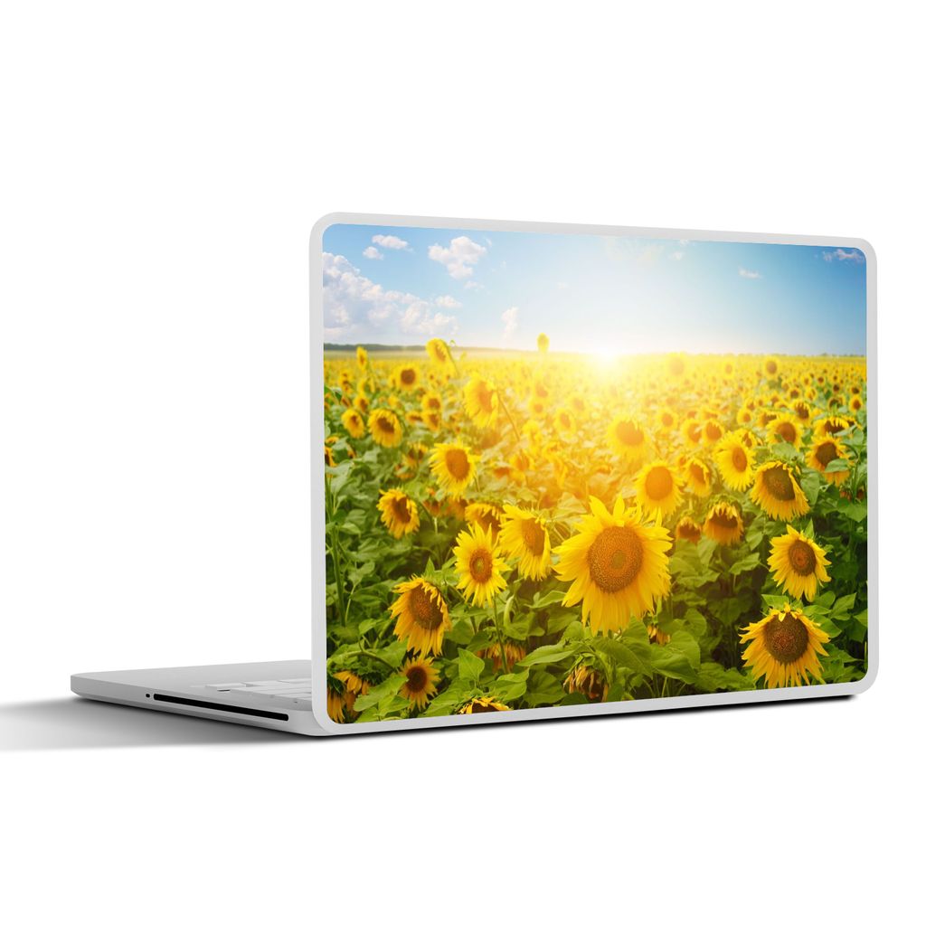MuchoWow Laptop Aufkleber Sticker Cover Sonnenblume - Sonne - Wolken 36.5x27.5 cm - Laptop-Sticker