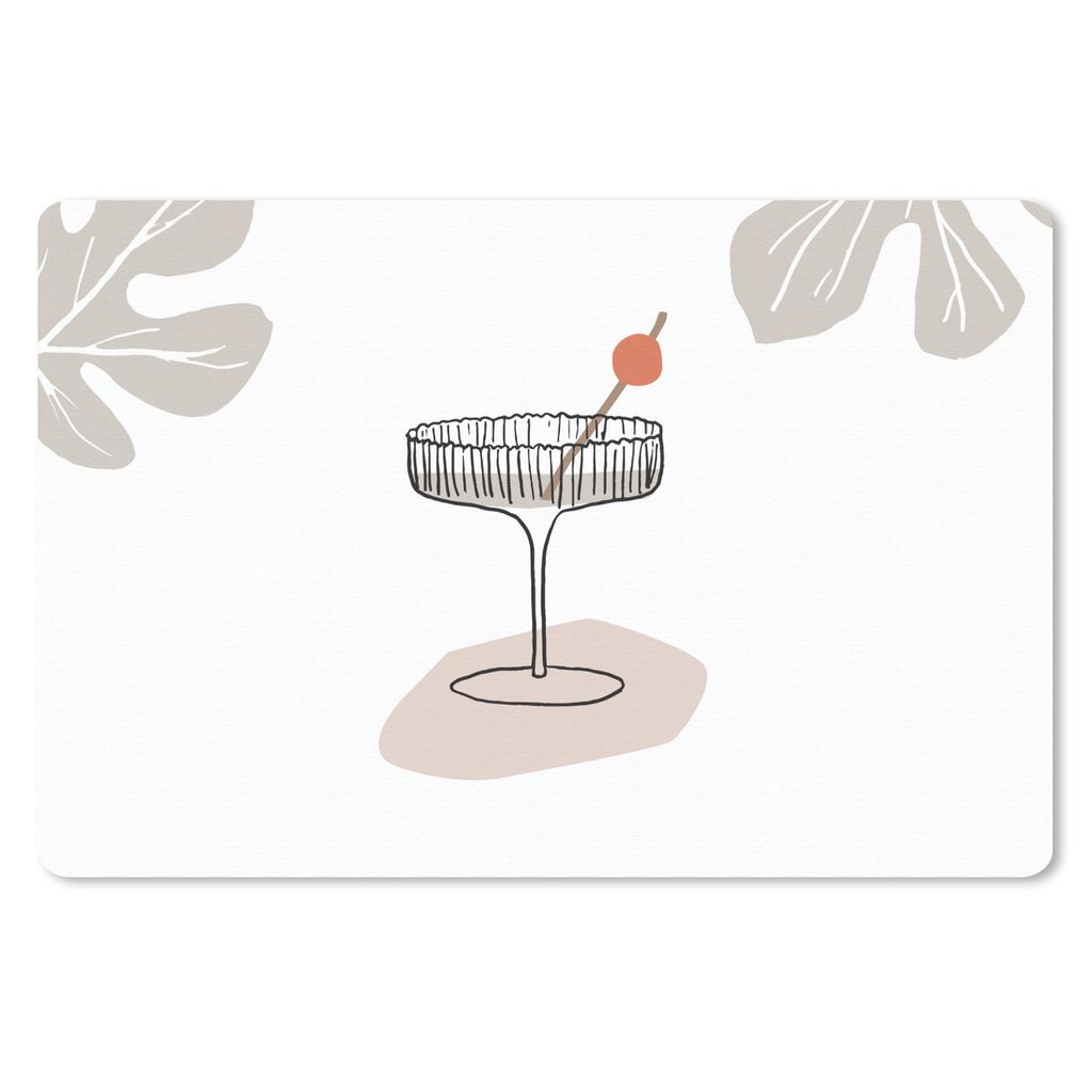 MuchoWow Mauspad Mousepad Sommer - Glas - Blatt 27x18 cm - Mousepads - Maus Mat - Pad - Mausunterlage - Büroartikel - Desk Matten