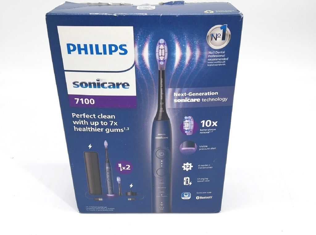 Philips Sonicare 7100 elektrische Zahnbürste, Schallzahnbürste mit App, 4 Putzmodi und 3 Intensitätsstufen, Andruckkontrolle, EasyStart, SmarTim...