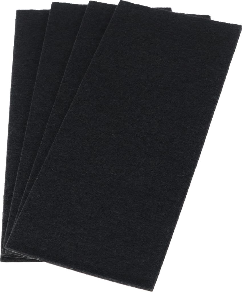 Adsamm | 4 x selbstklebende Filzplatte | 80x180 mm | Schwarz | rechteckig | 3.5 mm starker Filzzuschnitt in von Adsamm
