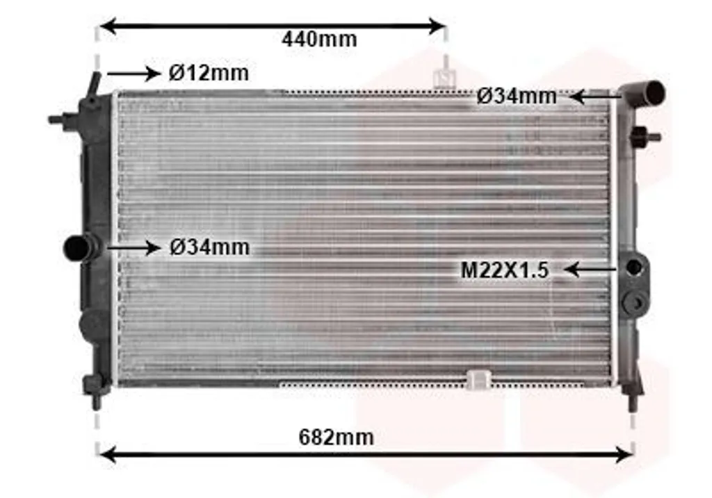 Radiateur de refroidissement moteur pour Opel Vectra A et Calibra