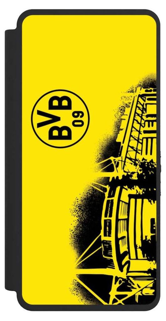 NIVOCASE Klapphülle für Samsung Galaxy S26 Ultra Handyhülle aus Kunst Leder NIVOflip schwarz BVB Borussia Dortmund Stadion