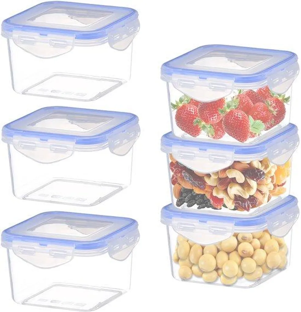Lot de 6 boîtes alimentaires hermétiques 430 ml pour repas à emporter