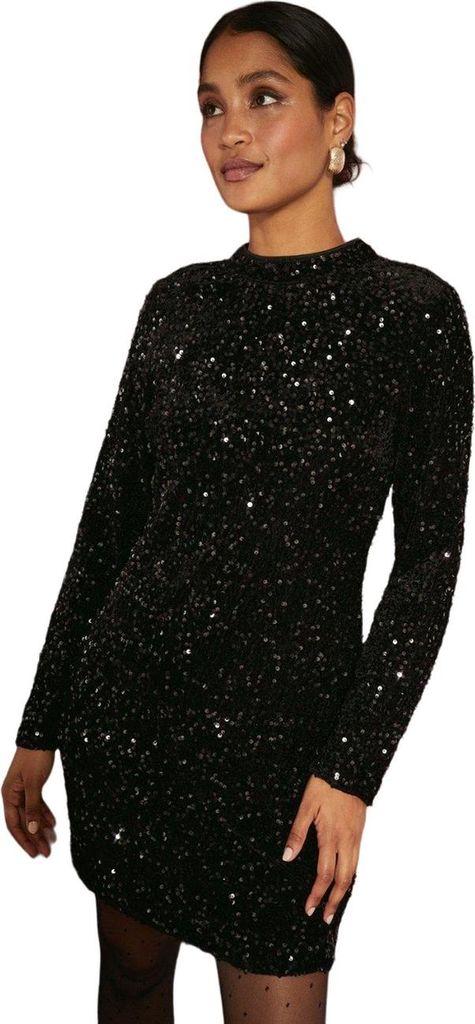 Dorothy Perkins - Minikleid für Damen DP4256 (36 DE) (Schwarz)