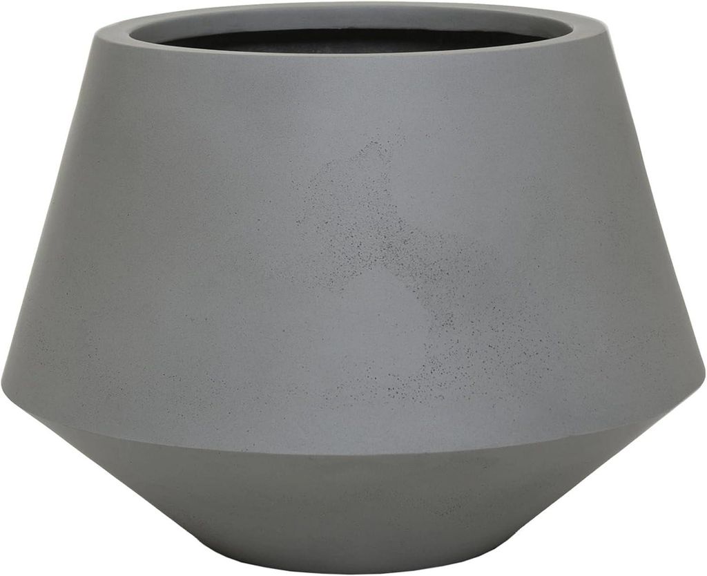 VIVANNO Blumentopf Fiberglas BERBELIT Rund, Betongrau Beton-Design - 42x30 cm