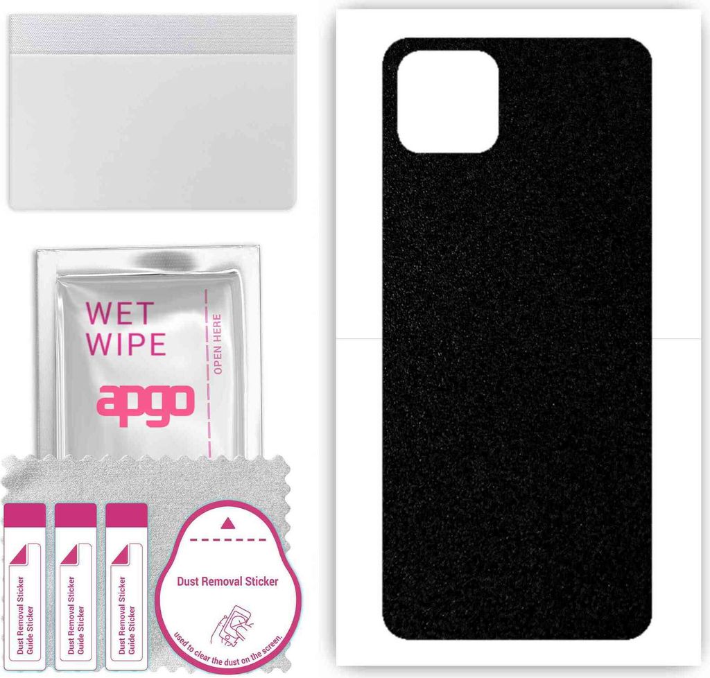 apgo Rückseite Schutzfolie, Skin, kompatibel mit Oppo A53, Hinten Displayschutzfolie aus Vinylfolie, kratzfest, einfache Montage - Mattschwarz