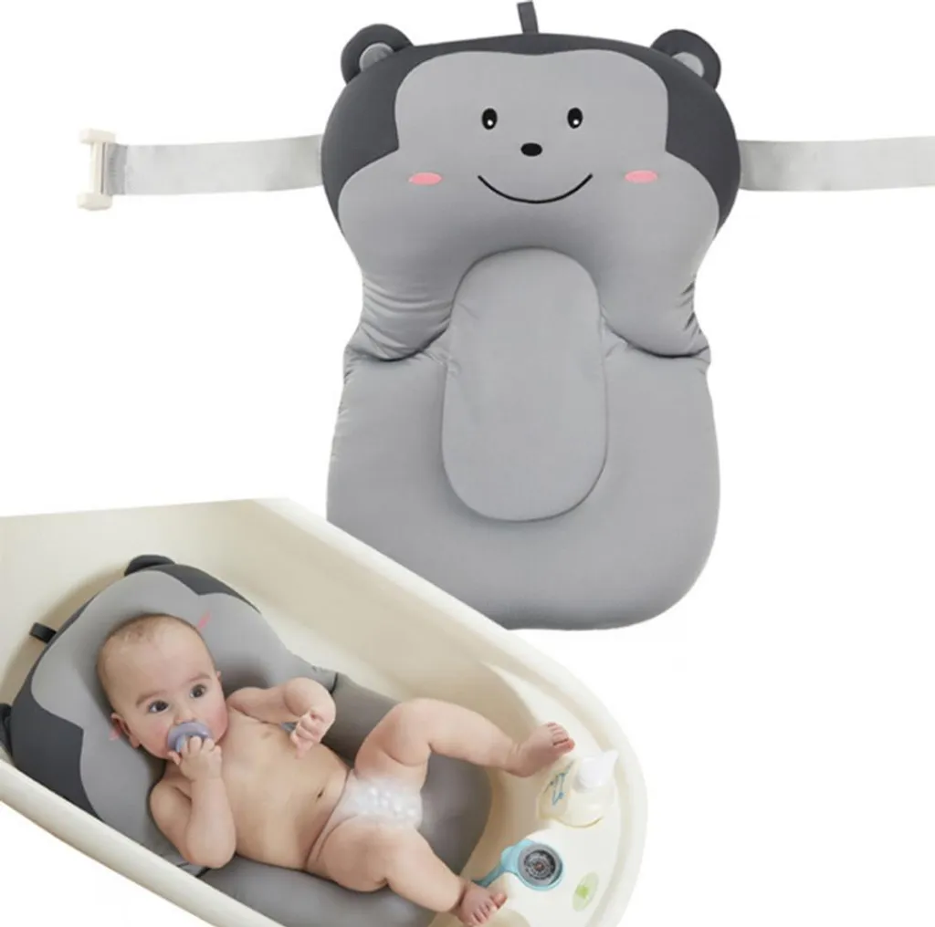 Bain de bébé sans glissade : tapis flottant gris antidérapant sécurisé - 2
