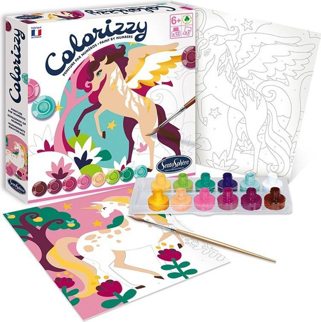 Acrylfarbe –  – Colorizzy – Einhörner – Malen nach Zahlen Produktbild 