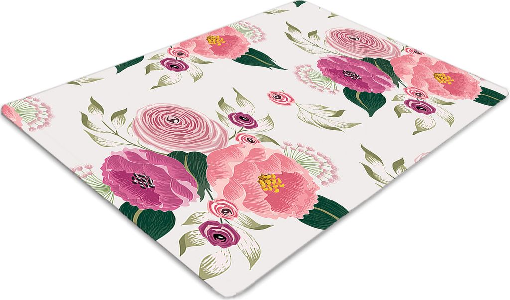 Stuhlunterlage Bürostuhlunterlage 120 cm x 90 cm Bodenmatte Bürostuhlunterlage - Pinke Blumen