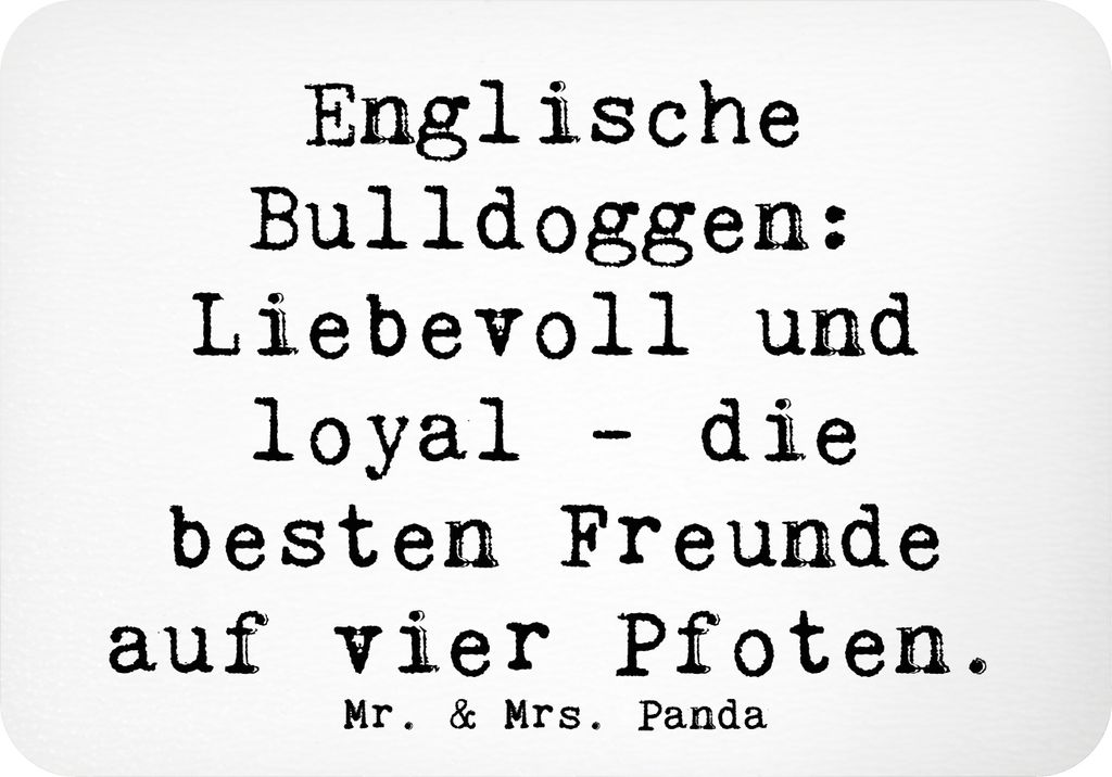 Mr. & Mrs. Panda magnet Spruch Englische Bulldogge Freunde - Weiß - Geschenk, Kühlschrankmagnet, Hund, tiefe Bindung, Notizhalter, ruhige Natur, ...