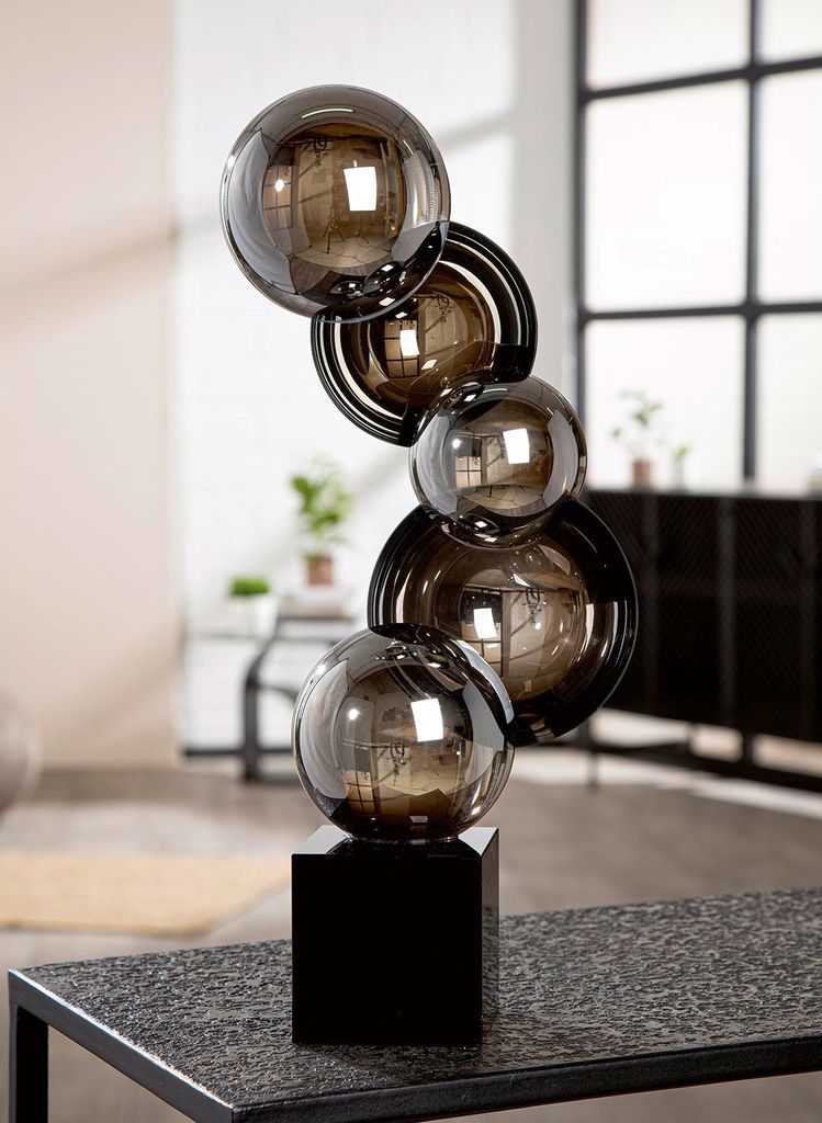Gilde Glasart, Skulptur, "Rondo", Glas, schwarz, weiß, VE Produktbild 