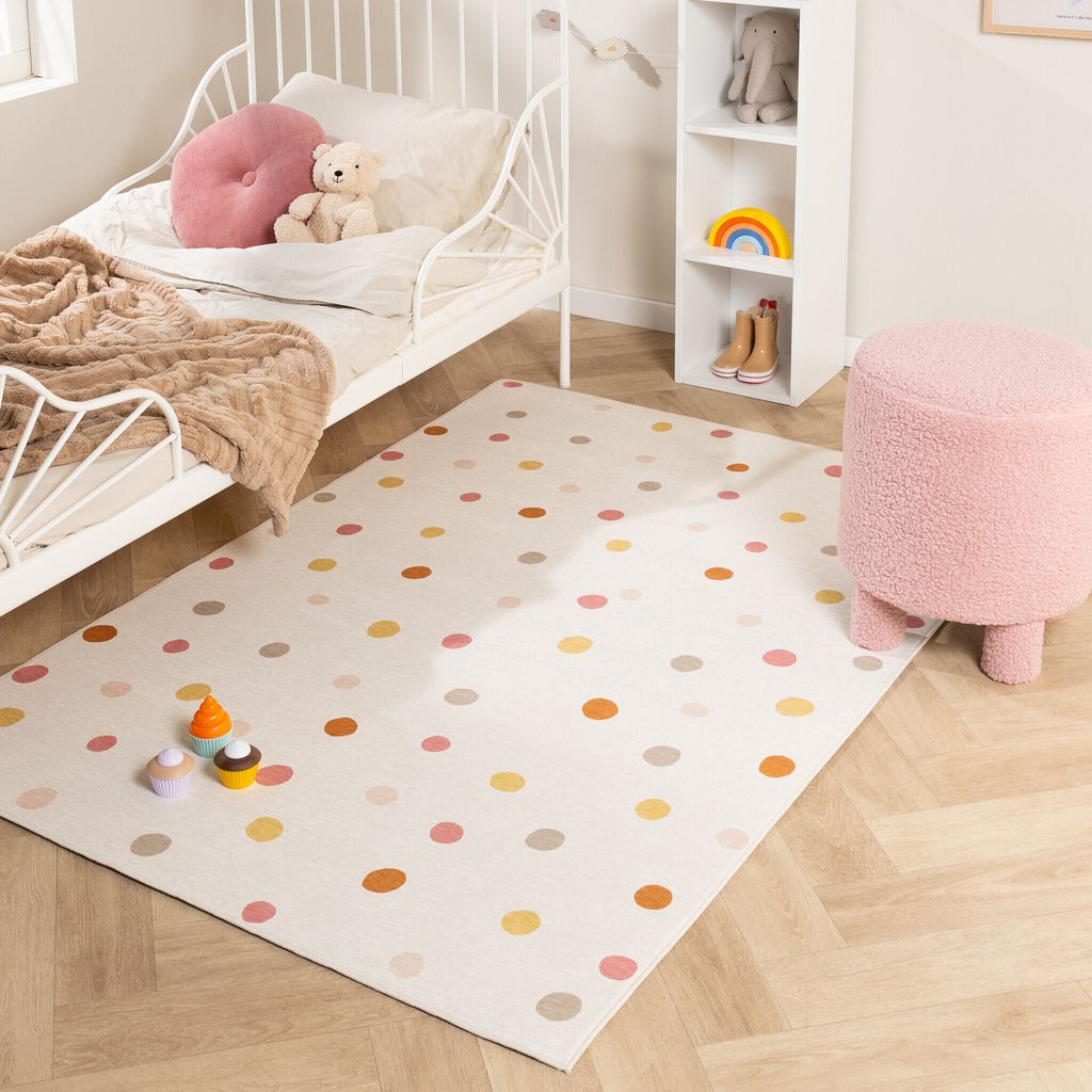 Volero - Waschbarer Kinderteppich - Evi Confetti Bunt - 120x170 cm - Kinderzimmer, Babyzimmer - Klassik