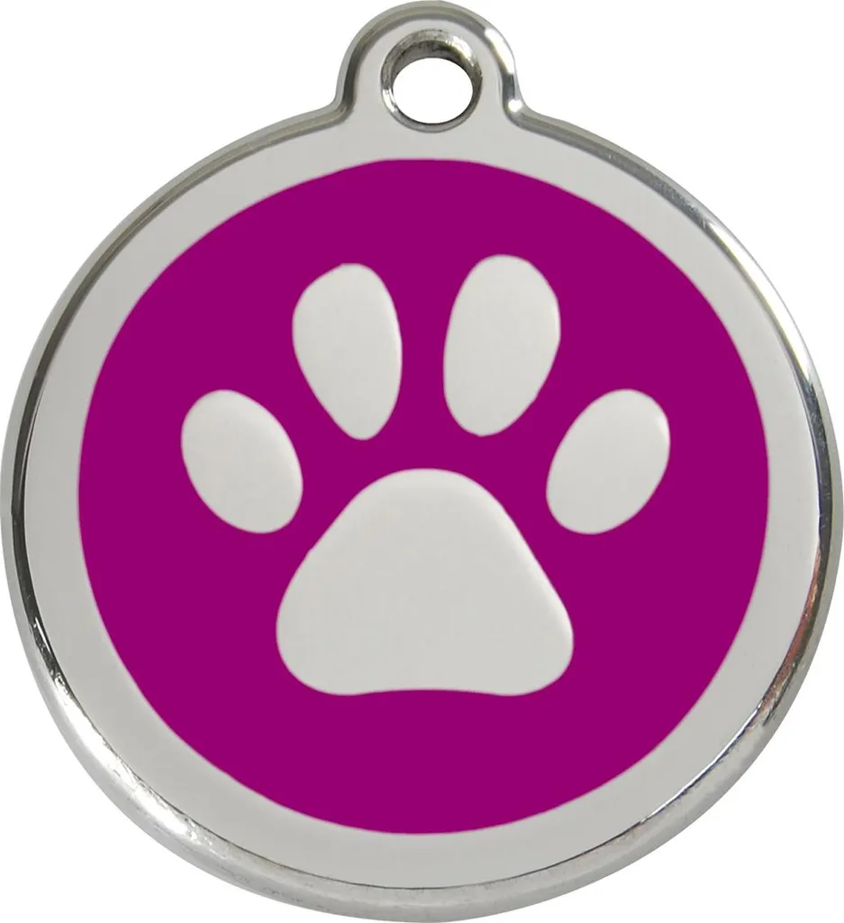 Médaille Chien Personnalisable en Acier Inoxydable Violet RedDingo M
