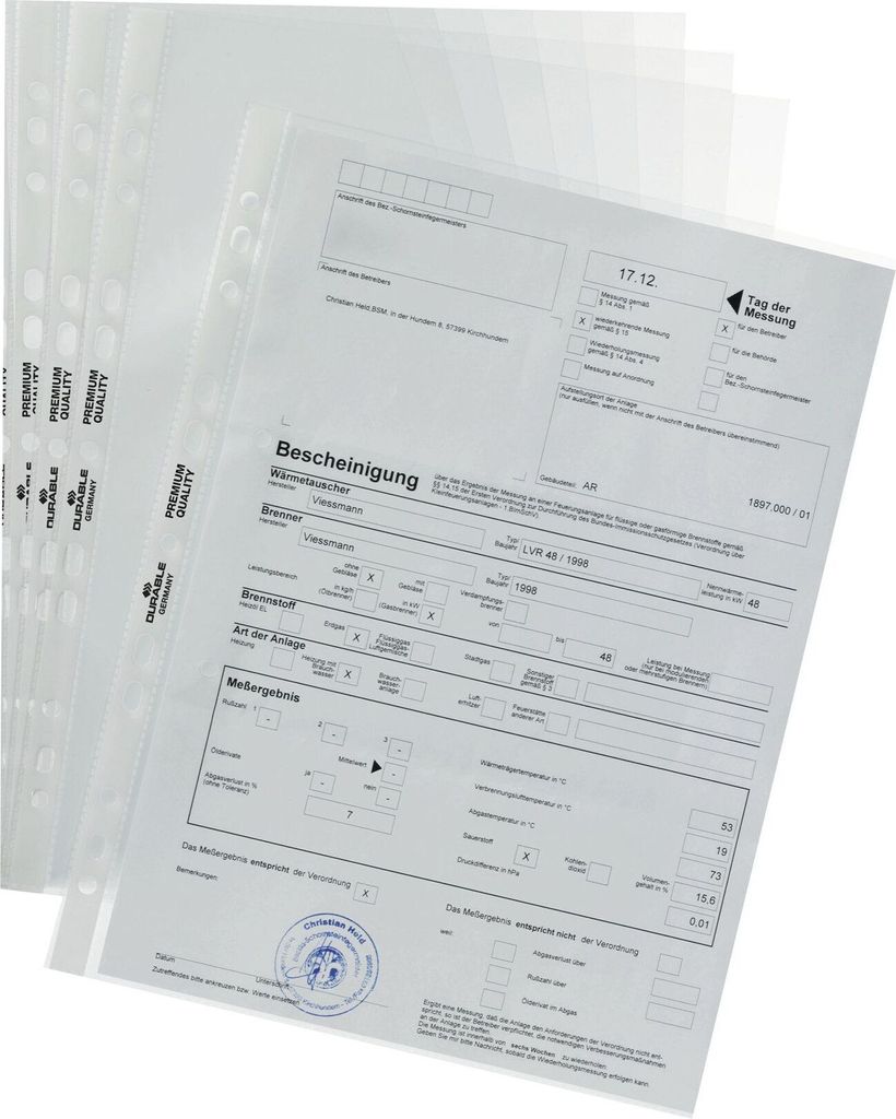 Durable 2677-19, 210 x 297 mm (A4), Priehľadná, Portrét, 50 Obrázok produktu 