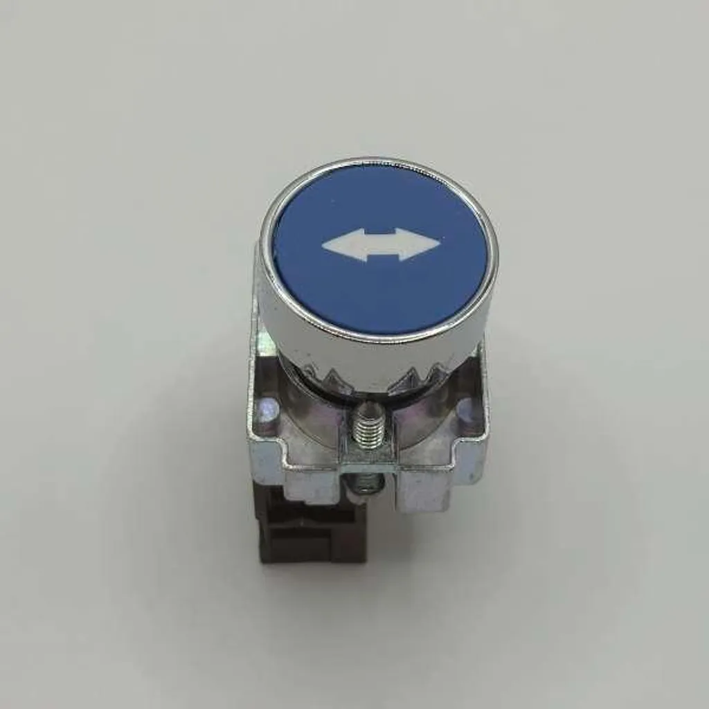 Bouton Poussoir Ascenseur Lumineux Bleu avec Double Flèche et Plot NO