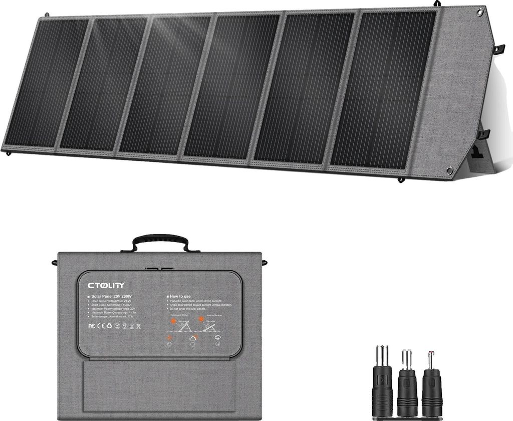 Solarpanel, tragbar, hohe Effizienz, SP200, 20,5V, 200W