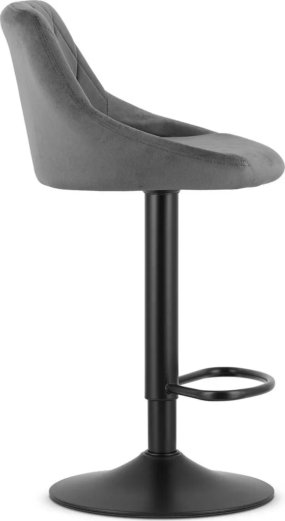 Sgabello da Sogno High Kast Velluto Grigio e Nero - Must-Have Cucina - 4