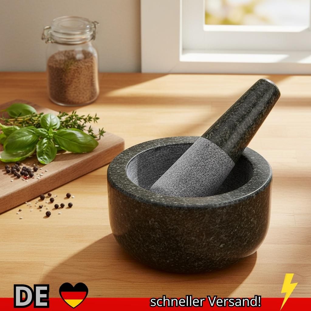 Mörser und Stößel Polierter Granitmörser Zum Mahlen von Kräuterbrechern
