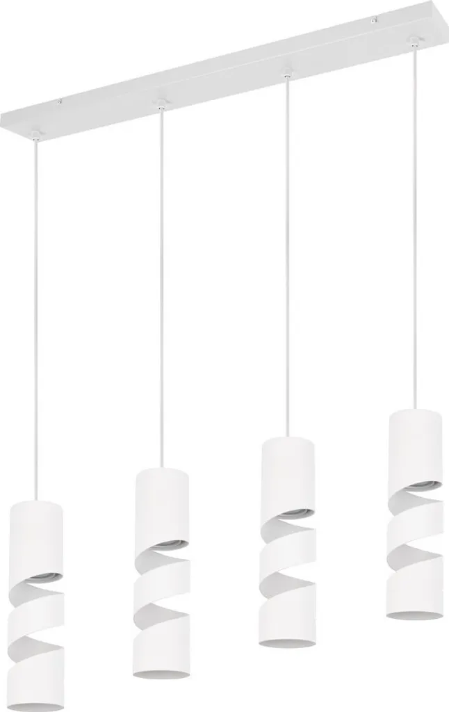 Lampadario Spirale Trio STREAM Bianco | Sospensione 4 Luci GU10 10W