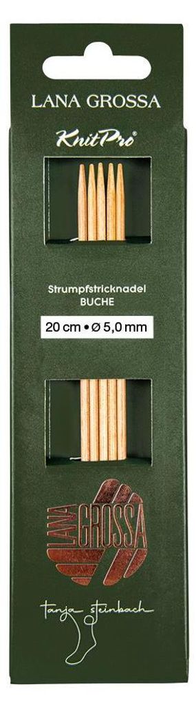 Lana Grossa - Strumpfstricknadel Holz Buche 20cm 5.0mm Produktbild 