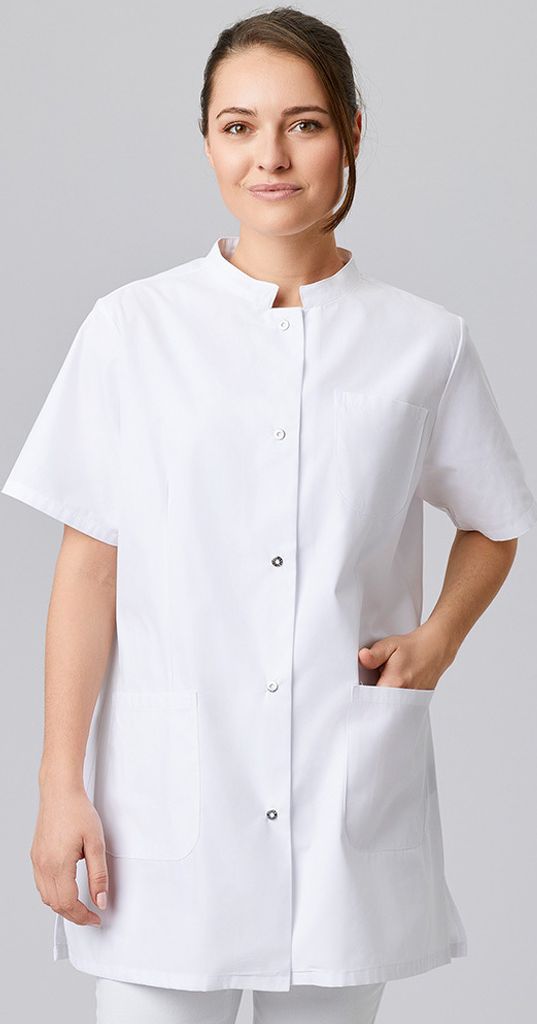 Damen-Kurzmantel, kurzarm, Fb. weiß, Gr. 4XL : 4XL : weiß : 50% Baumwolle 50% Polyester 175 g/m²