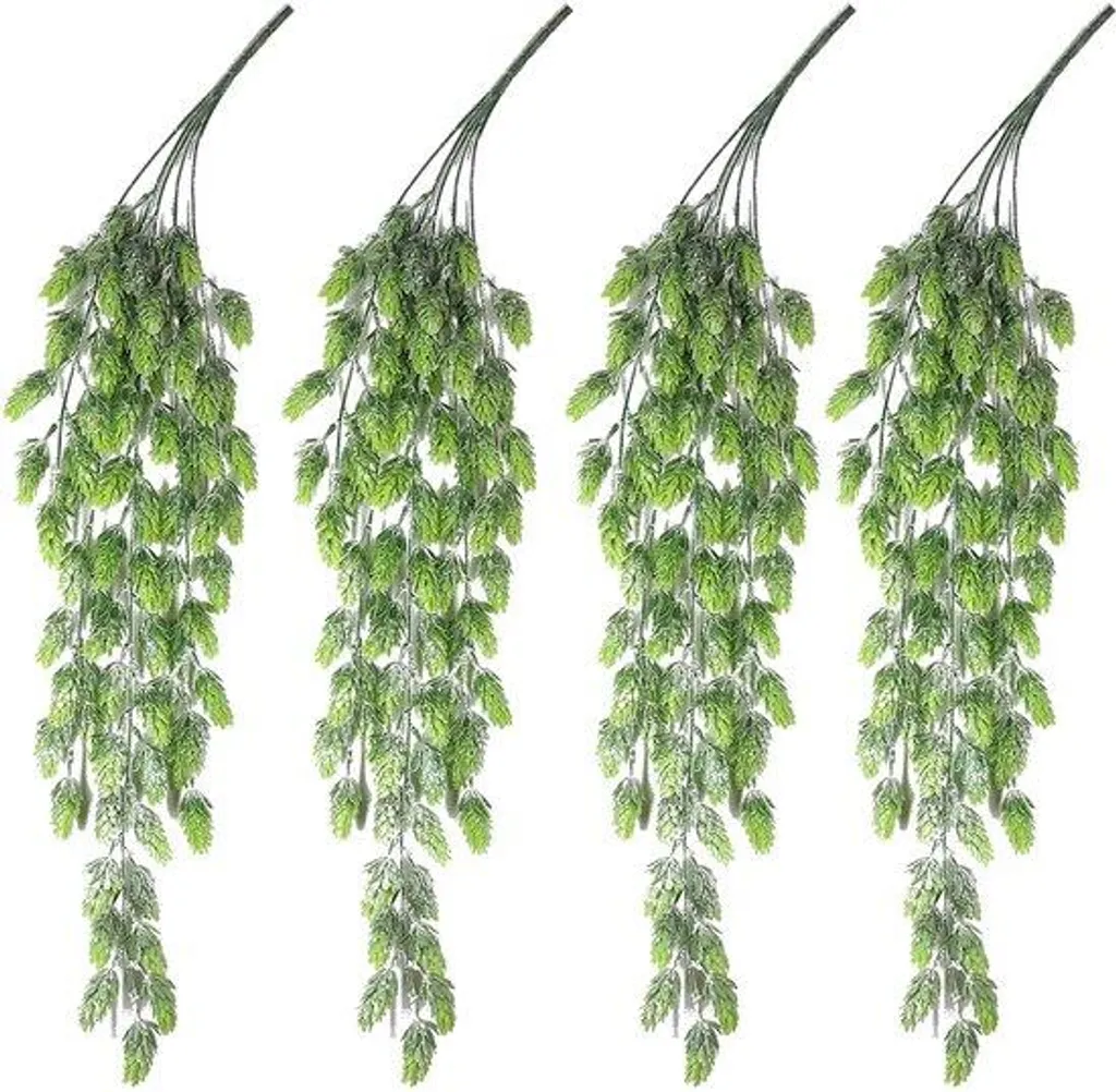 Lierre artificiel réaliste - Lot de 4 lianes vertes décoratives 2.1m
