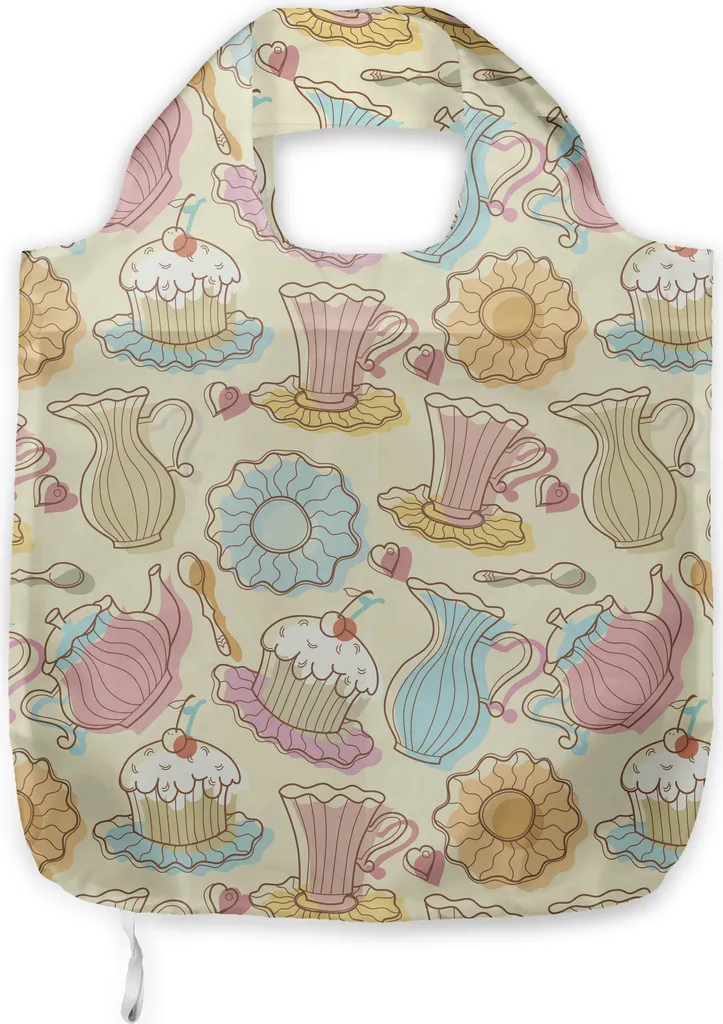 Borsa Spesa Riutilizzabile ABAKUHAUS - Tessuto Lavabile Design Tè Retrò