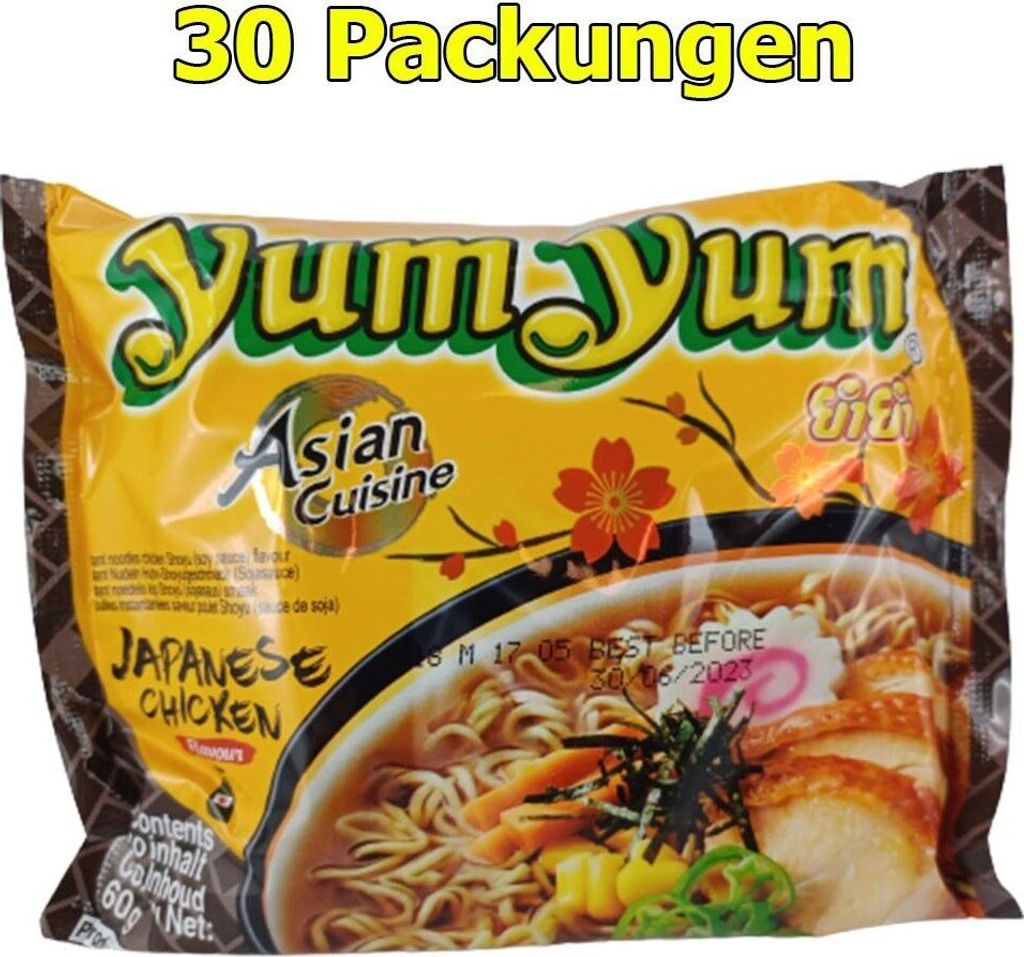 Yum Yum Japanese Chicken Shoyu 30er Pack instant Nudeln Produktbild 