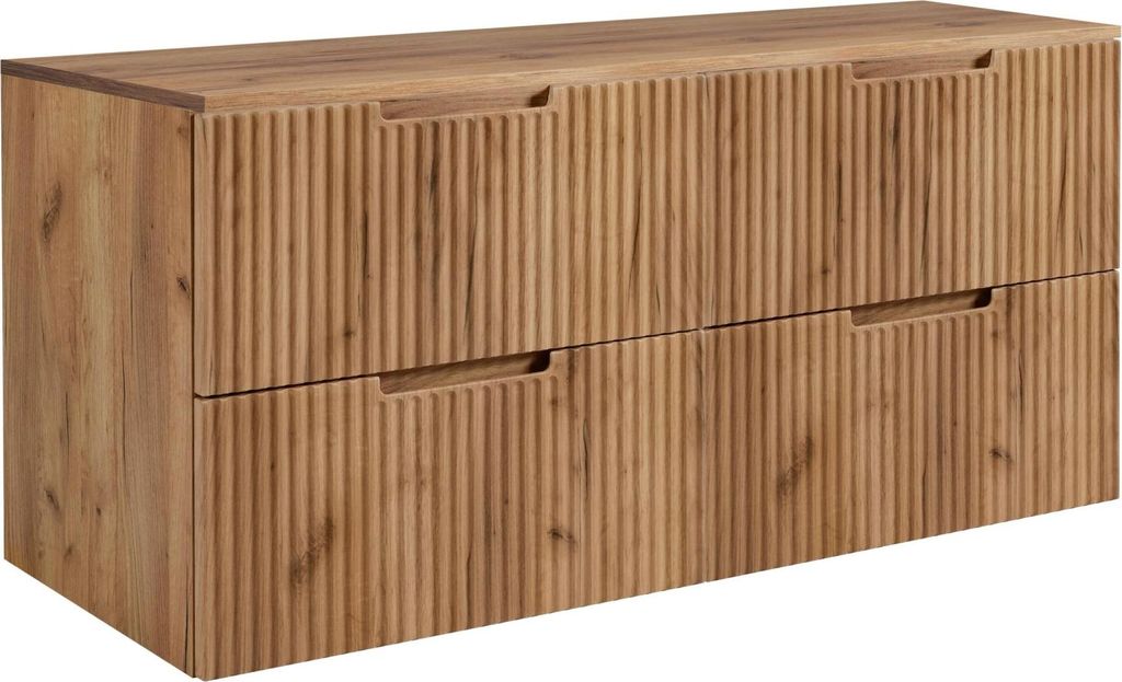 RODAN | Waschbeckenunterschrank - Braun - 160 cm - 4 Softclose Schubladen - Hänge Badschrank