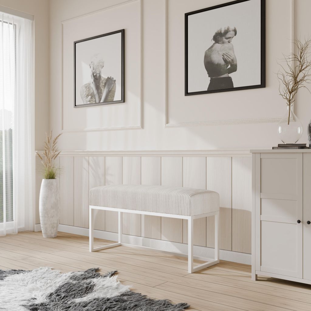 Moder Moderne gepolsterte Sitzbank mit stabilem Metallgestell – ideal für Flur, Schlafzimmer, Wohnzimmer oder Ankleidezimmer. 80 CM