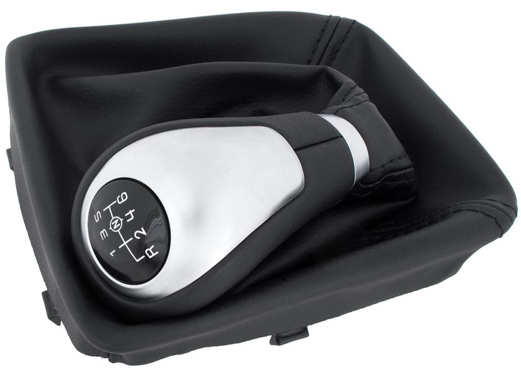 Mercedes W246 B-Klasse 11-18 SCHWARZ/SILBER Schaltknauf + DICHTUNG mit Rahmen 6 GÄNGE