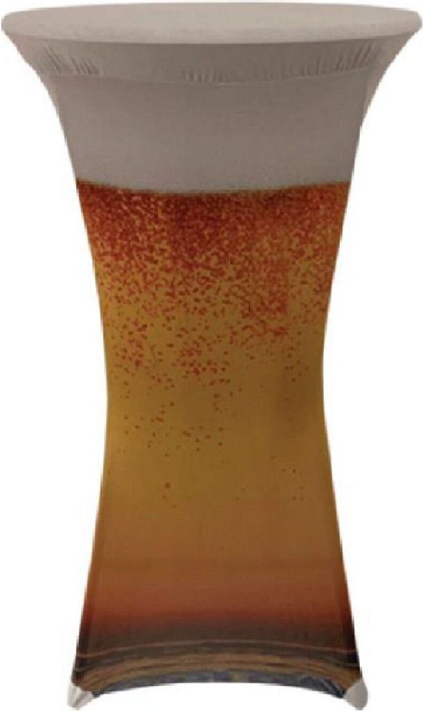 Stehtisch Husse Bierglas Optik Ø 80 cm mit Fußlaschen Produktbild 