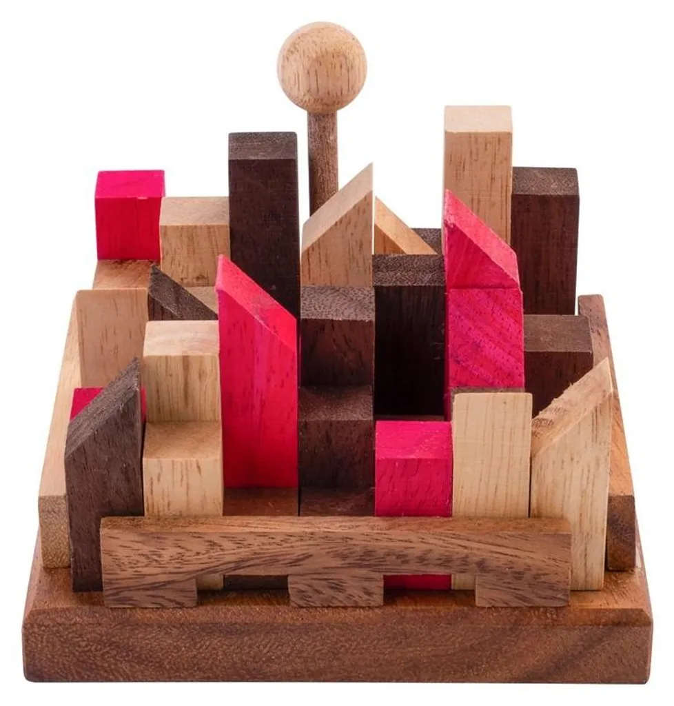 Puzzle City en bois Longfield Games - Casse-tête urbain 3D complexe