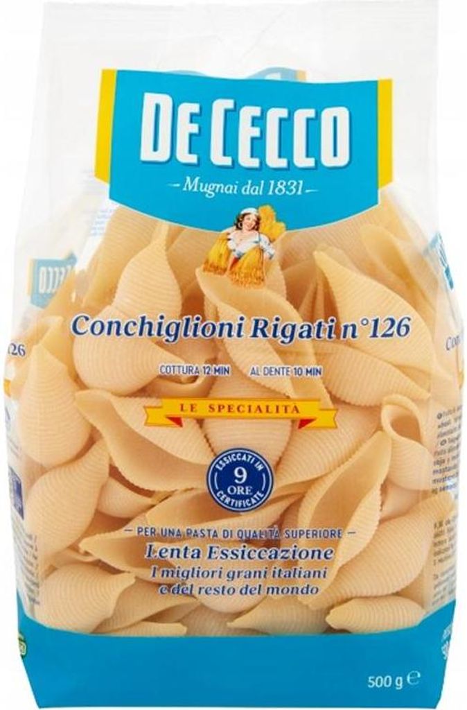 De Cecco Conchiglioni rigati Semola Nr. 126 - 500 gr. Produktbild 