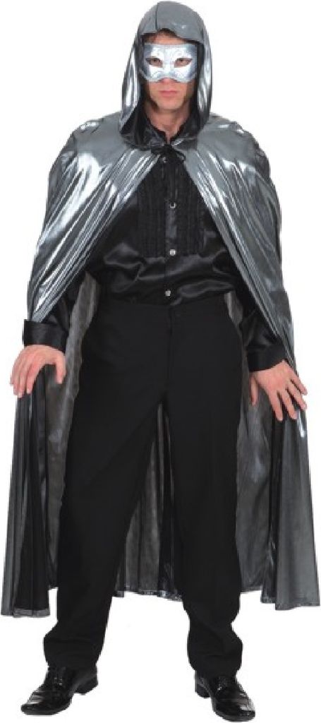 O722 silber Damen Herren Kapuzenumhang Vampirkostüm