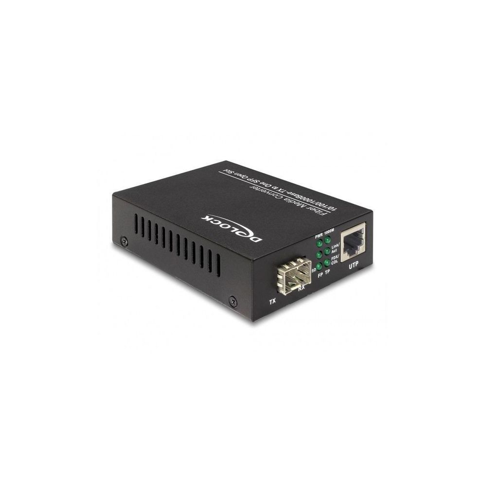 Delock Media Converter 1000Base-T to SFP - Medienkonverter - 1GbE - 10Base-T, 1000Base-LX, 1000Base-SX, 100Base-TX, 1000Base-T - RJ-45 / SFP (mini-...