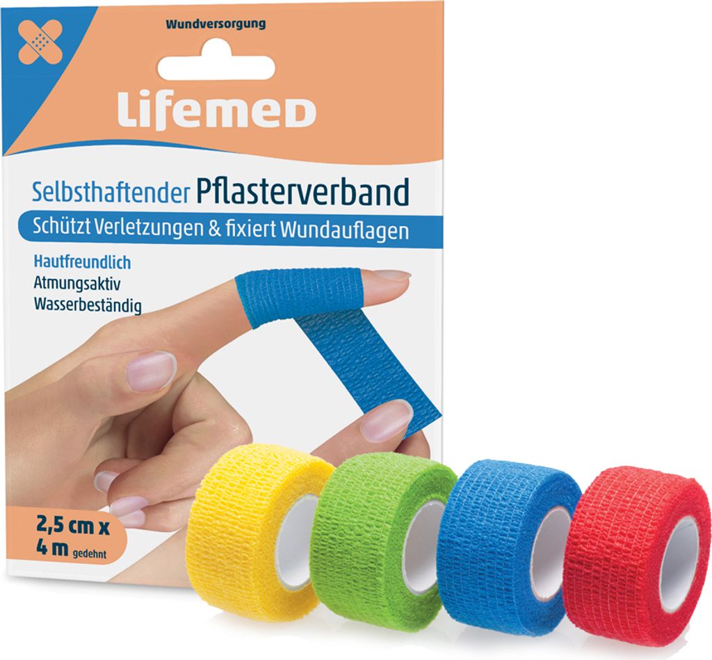 Lifemed Pflasterverband selbsthaftend Maße: 25 mm x 4,0 m Produktbild 1