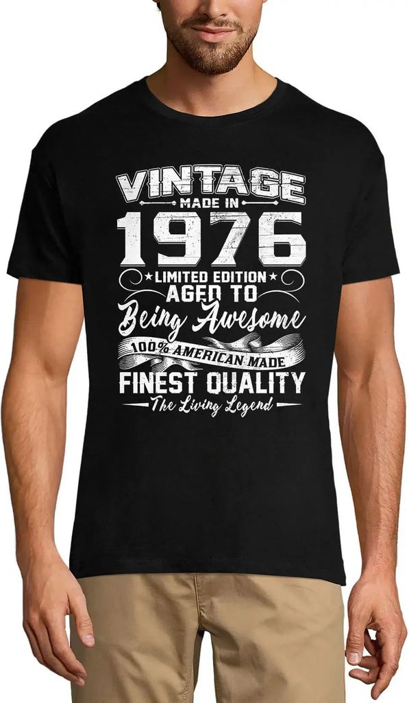 Herren Grafik T-Shirt Vintage aus dem Jahr 1976 gealtert um fantastisch zu sein – Vintage 1976 Aged To Being Awesome – Geschenk 48. Geburtstag
