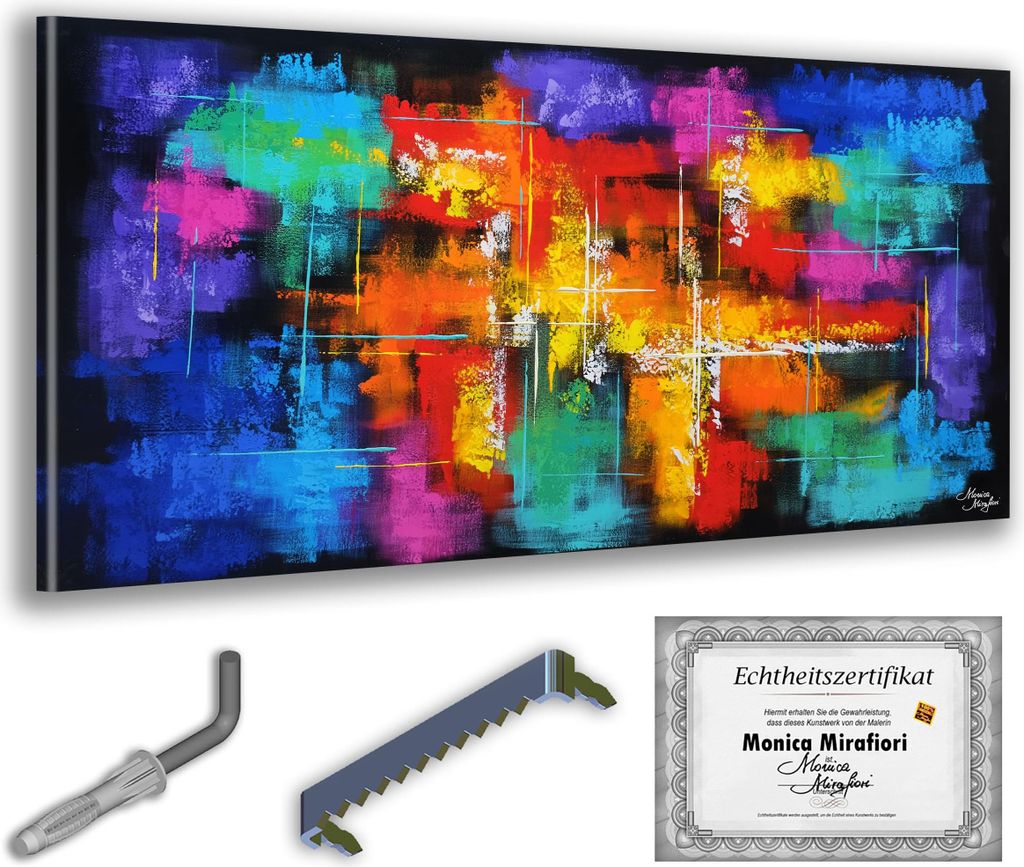 Monica Mirafiori I 100% HANDGEMALT I Gemälde "One Moment" 120x60cm | Gemälde Handgemalt | Acrylgemälde | Sehr Großes Acrylbild I Moderne Kunst ...