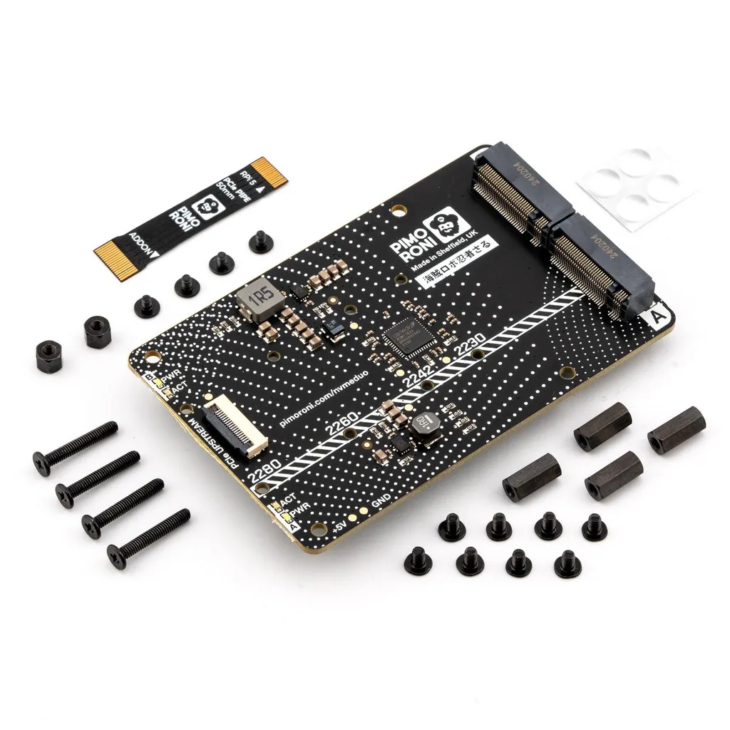 Carte d'extension NVMe Base Duo Double SSD M.2 pour Raspberry Pi 5