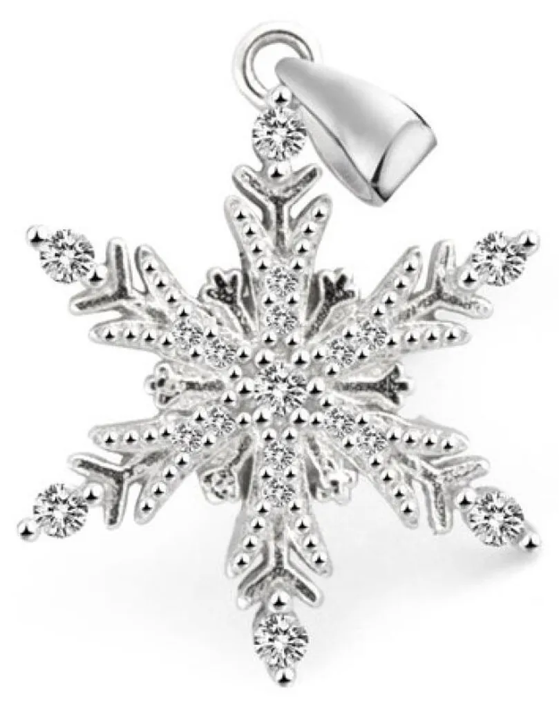 Pendentif Flocon de Neige Argenté AGH681 Anti-Ternissement sans Nickel