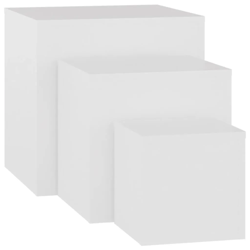 Lot de 3 Tables basses gigognes Blanches - Tables d'appoint en Bois vidaXL - 11