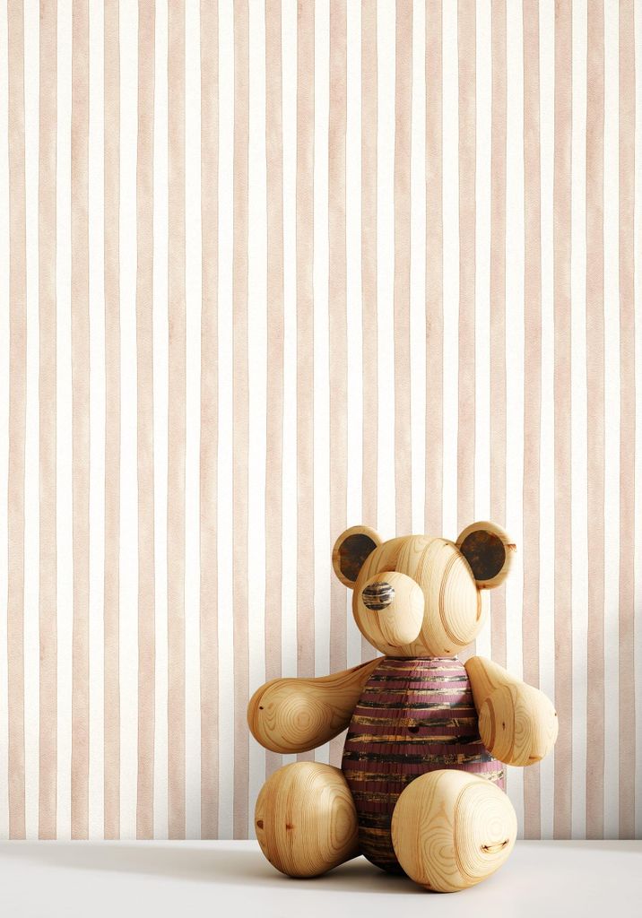 NEWROOM Tapete Stripes Beige Vliestapete - Kinder Streifen Produktbild 