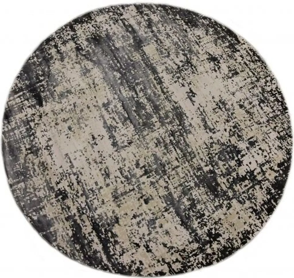 Tapis rond Cordoba anthracite ⌀ 150 cm - Style moderne pour salon chic