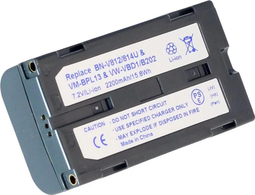 Batterie de remplacement BN-V812 Li-ion pour caméscope haute capacité