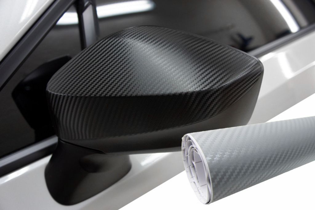PREMIUM Spiegel Spiegelgehäuse Kappe Design Folie Carbon Silber viele Fahrzeuge