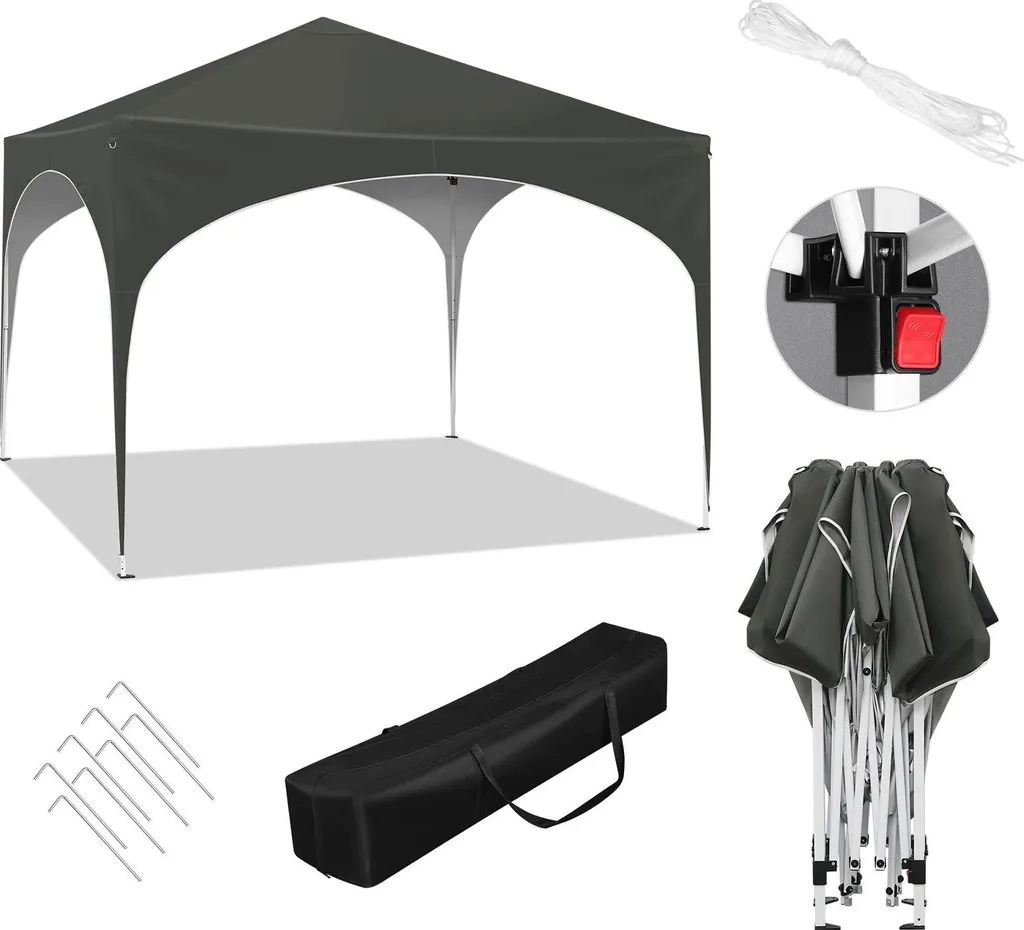 Tente de jardin pliable 3x3m : stop à la pluie lors de vos repas