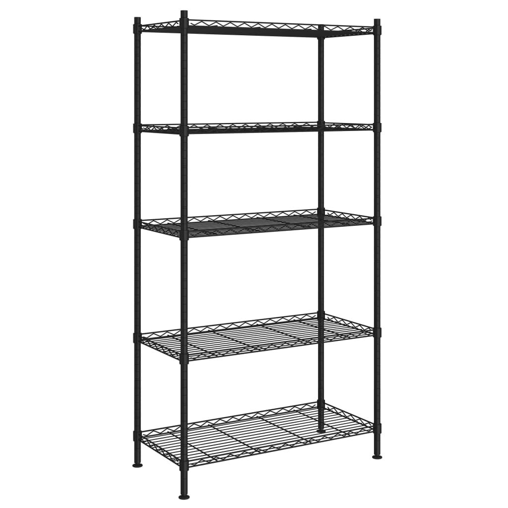 Lagerregal mit 5 Böden 90x35x180 cm Schwarz 250 kg