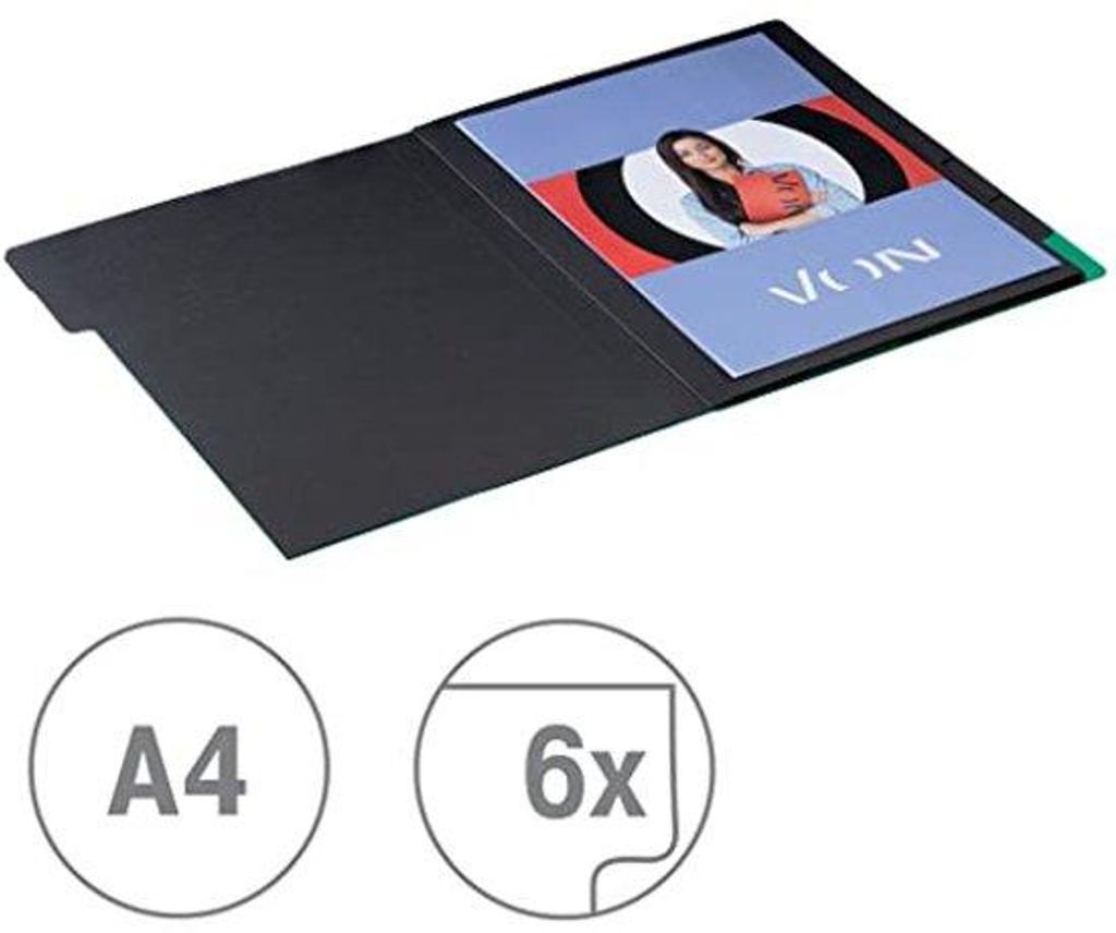VON Leitz 5er Pack Ordnungsmappe A4 mit 6 Fächern, Karton, Projektmappe, Mit Registern und Gummibandverschluss, Für Schule, Studium & Zuhause,Gr...